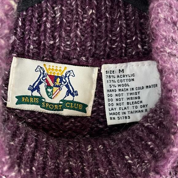 Vintage 90s Sweater Oversized Funnel Mock Neck Medium - Picture 8 of 8